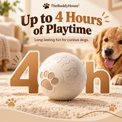 TheBuddyHouse™ Interactive Smart Dog Ball – Automatic Rolling Toy with LED Paw Light