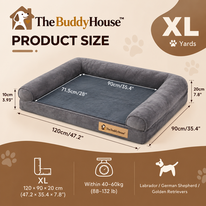 TheBuddyHouse™ Premium Orthopaedic Dog Bed – Soft Sleeping Bed for Medium & Large Dogs