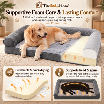 TheBuddyHouse™ Premium Orthopaedic Dog Bed – Soft Sleeping Bed for Medium & Large Dogs
